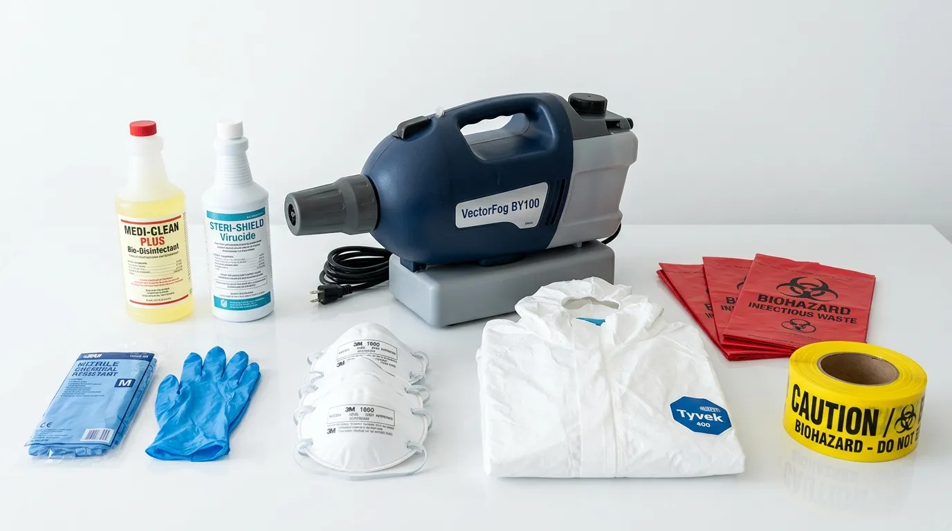 Professional biohazard remediation crew working in LaFollette