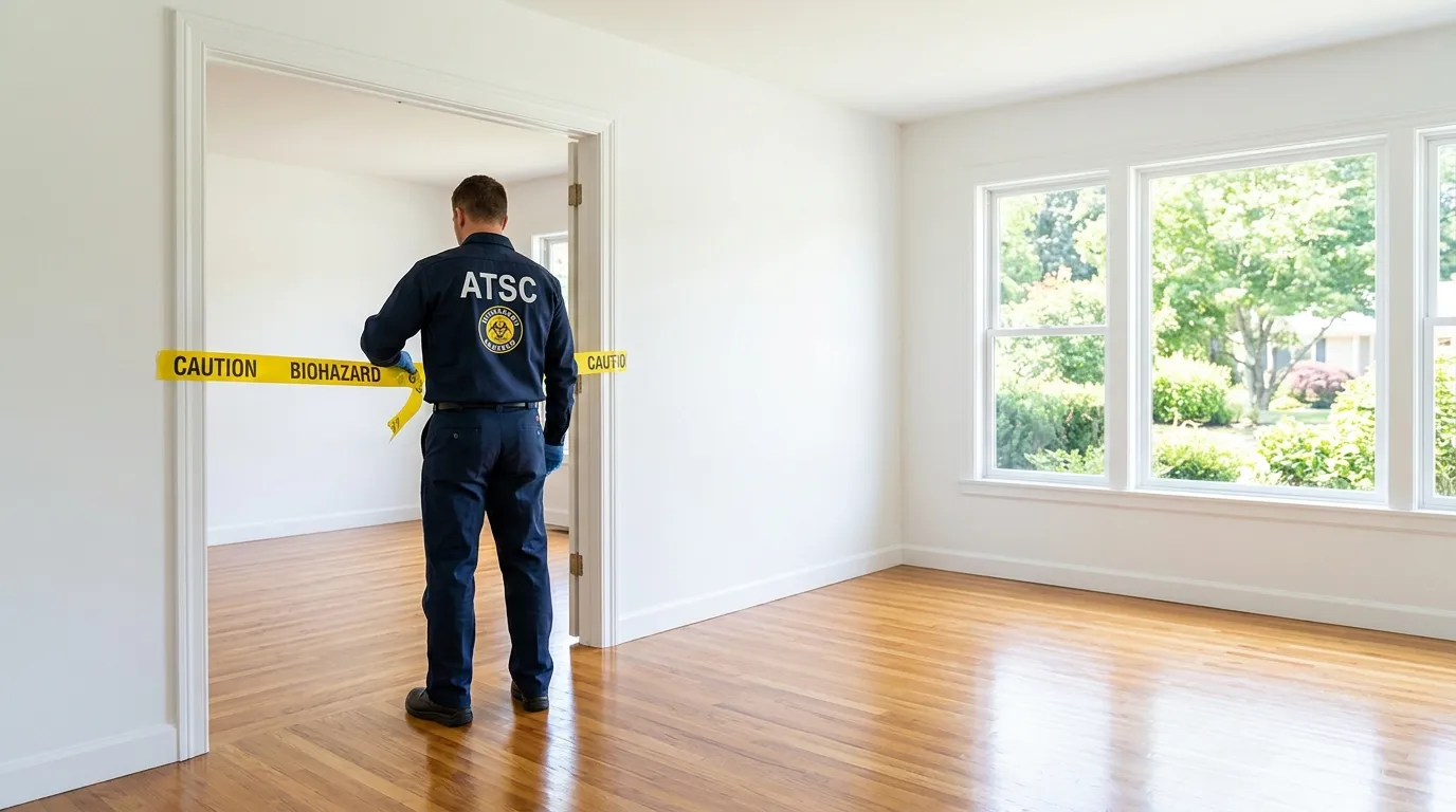 Certified biohazard cleanup crew performing Decomposition Cleanup in LaFollette